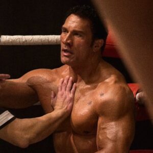 Dwayne Johnson as Mark Kerr in The Smashing Machine